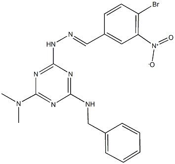 4-bromo-3-nitrobenzaldehyde [4-(benzylamino)-6-(dimethylamino)-1,3,5-triazin-2-yl]hydrazone,331975-69-0,结构式
