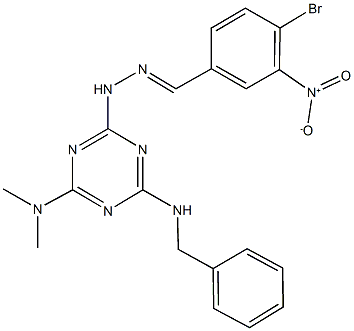 4-bromo-3-nitrobenzaldehyde [4-(benzylamino)-6-(dimethylamino)-1,3,5-triazin-2-yl]hydrazone 结构式