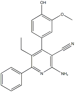 2-amino-5-ethyl-4-(4-hydroxy-3-methoxyphenyl)-6-phenylnicotinonitrile|