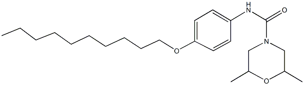 N-[4-(decyloxy)phenyl]-2,6-dimethyl-4-morpholinecarboxamide Struktur