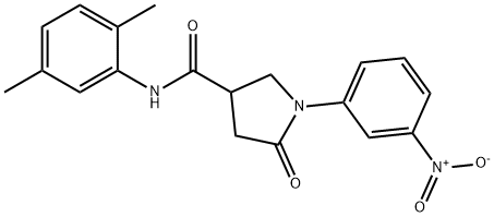 N-(2,5-dimethylphenyl)-1-{3-nitrophenyl}-5-oxo-3-pyrrolidinecarboxamide Structure