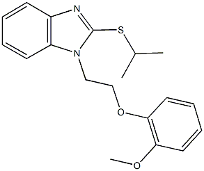 2-(isopropylsulfanyl)-1-[2-(2-methoxyphenoxy)ethyl]-1H-benzimidazole 结构式