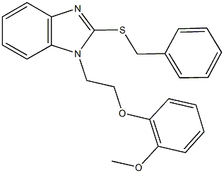 2-(benzylsulfanyl)-1-[2-(2-methoxyphenoxy)ethyl]-1H-benzimidazole Struktur