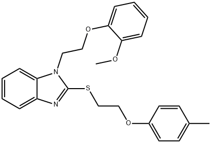 1-[2-(2-methoxyphenoxy)ethyl]-2-{[2-(4-methylphenoxy)ethyl]sulfanyl}-1H-benzimidazole Structure