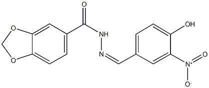 N'-{4-hydroxy-3-nitrobenzylidene}-1,3-benzodioxole-5-carbohydrazide Structure