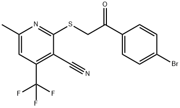 2-{[2-(4-bromophenyl)-2-oxoethyl]sulfanyl}-6-methyl-4-(trifluoromethyl)nicotinonitrile,331984-49-7,结构式
