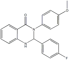 2-(4-fluorophenyl)-3-(4-methoxyphenyl)-2,3-dihydro-4(1H)-quinazolinone 化学構造式