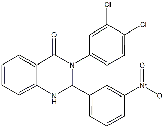 3-(3,4-dichlorophenyl)-2-{3-nitrophenyl}-2,3-dihydroquinazolin-4(1H)-one Structure