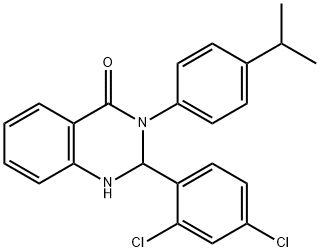 2-(2,4-dichlorophenyl)-3-[4-(1-methylethyl)phenyl]-2,3-dihydroquinazolin-4(1H)-one 化学構造式