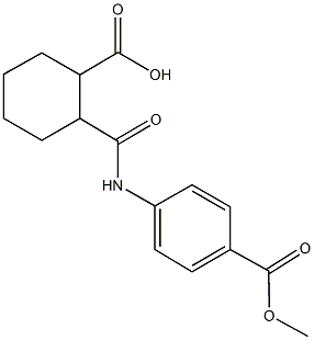 2-[({4-[(methyloxy)carbonyl]phenyl}amino)carbonyl]cyclohexanecarboxylic acid 结构式