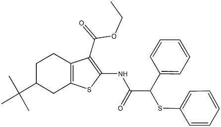 331987-28-1 ethyl 6-tert-butyl-2-{[phenyl(phenylsulfanyl)acetyl]amino}-4,5,6,7-tetrahydro-1-benzothiophene-3-carboxylate