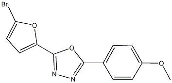 2-(5-bromo-2-furyl)-5-(4-methoxyphenyl)-1,3,4-oxadiazole 化学構造式