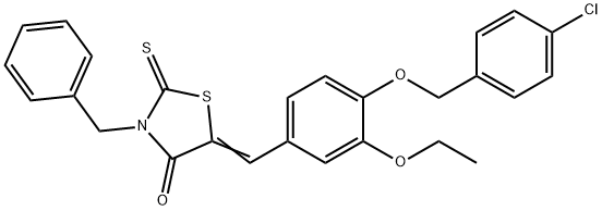 331987-77-0 3-benzyl-5-{4-[(4-chlorobenzyl)oxy]-3-ethoxybenzylidene}-2-thioxo-1,3-thiazolidin-4-one