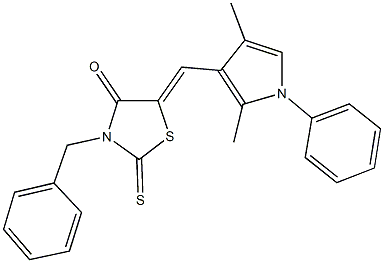 3-benzyl-5-[(2,4-dimethyl-1-phenyl-1H-pyrrol-3-yl)methylene]-2-thioxo-1,3-thiazolidin-4-one Structure