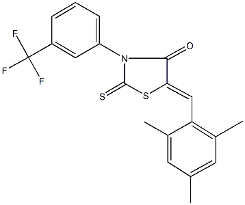 5-(mesitylmethylene)-2-thioxo-3-[3-(trifluoromethyl)phenyl]-1,3-thiazolidin-4-one,331988-34-2,结构式