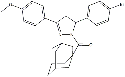 4-[1-(1-adamantylcarbonyl)-5-(4-bromophenyl)-4,5-dihydro-1H-pyrazol-3-yl]phenyl methyl ether Structure