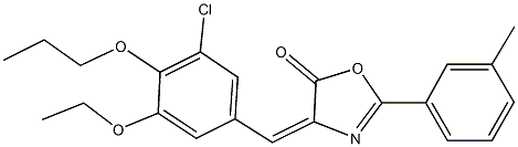 4-(3-chloro-5-ethoxy-4-propoxybenzylidene)-2-(3-methylphenyl)-1,3-oxazol-5(4H)-one Structure