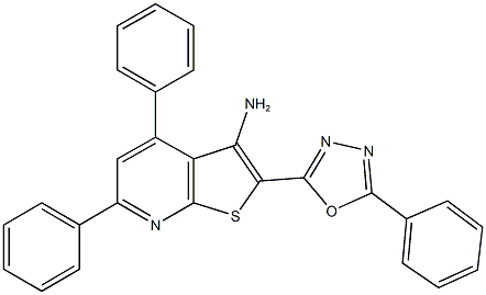 332018-15-2 4,6-diphenyl-2-(5-phenyl-1,3,4-oxadiazol-2-yl)thieno[2,3-b]pyridin-3-ylamine