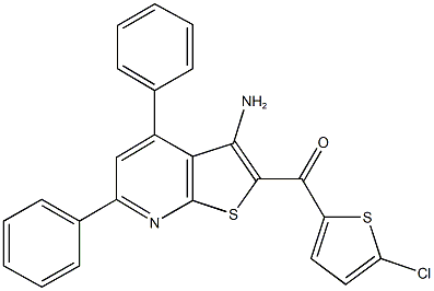 (3-amino-4,6-diphenylthieno[2,3-b]pyridin-2-yl)(5-chloro-2-thienyl)methanone,332018-16-3,结构式