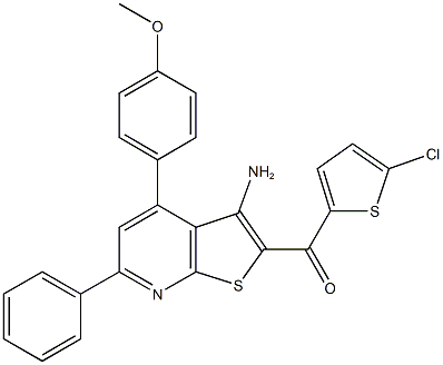 [3-amino-4-(4-methoxyphenyl)-6-phenylthieno[2,3-b]pyridin-2-yl](5-chloro-2-thienyl)methanone Structure