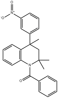 1-benzoyl-4-{3-nitrophenyl}-2,2,4-trimethyl-1,2,3,4-tetrahydroquinoline Structure