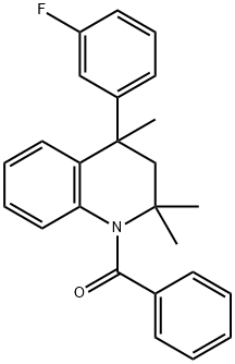 1-benzoyl-4-(3-fluorophenyl)-2,2,4-trimethyl-1,2,3,4-tetrahydroquinoline Structure