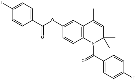 1-(4-fluorobenzoyl)-2,2,4-trimethyl-1,2-dihydro-6-quinolinyl 4-fluorobenzoate 化学構造式