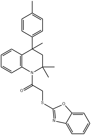 1,3-benzoxazol-2-yl 2-oxo-2-(2,2,4-trimethyl-4-(4-methylphenyl)-3,4-dihydro-1(2H)-quinolinyl)ethyl sulfide Structure