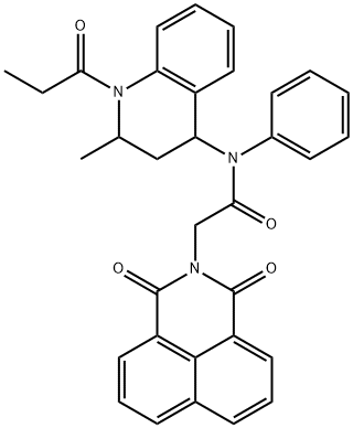 2-(1,3-dioxo-1H-benzo[de]isoquinolin-2(3H)-yl)-N-(2-methyl-1-propionyl-1,2,3,4-tetrahydro-4-quinolinyl)-N-phenylacetamide Structure