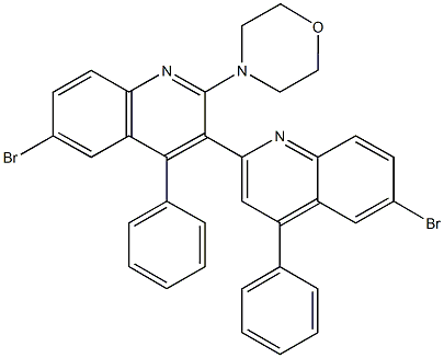 2'-(4-morpholinyl)-2,3'-bis[6-bromo-4-phenylquinoline] Structure