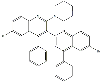 2'-(1-piperidinyl)-2,3'-bis[6-bromo-4-phenylquinoline] 结构式