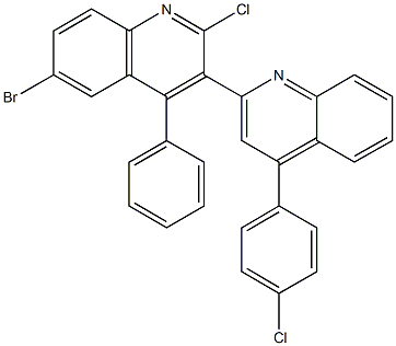 6'-bromo-2'-chloro-4-(4-chlorophenyl)-4'-phenyl-2,3'-biquinoline 结构式