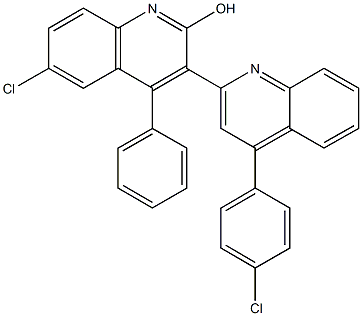 6'-chloro-4-(4-chlorophenyl)-4'-phenyl-2,3'-biquinolin-2'-ol,332020-21-0,结构式