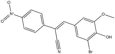 3-(3-bromo-4-hydroxy-5-methoxyphenyl)-2-{4-nitrophenyl}acrylonitrile,332020-62-9,结构式