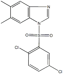 1-[(2,5-dichlorophenyl)sulfonyl]-5,6-dimethyl-1H-benzimidazole 化学構造式