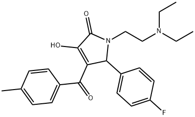 1-[2-(diethylamino)ethyl]-5-(4-fluorophenyl)-3-hydroxy-4-[(4-methylphenyl)carbonyl]-1,5-dihydro-2H-pyrrol-2-one 结构式