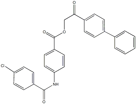 2-[1,1'-biphenyl]-4-yl-2-oxoethyl 4-[(4-chlorobenzoyl)amino]benzoate Structure