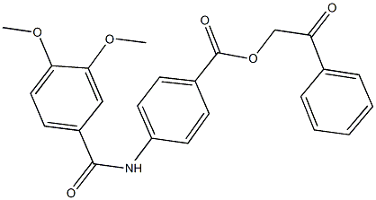 2-oxo-2-phenylethyl 4-[(3,4-dimethoxybenzoyl)amino]benzoate 结构式