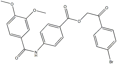 2-(4-bromophenyl)-2-oxoethyl 4-[(3,4-dimethoxybenzoyl)amino]benzoate Struktur
