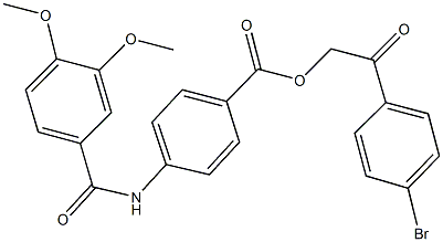 2-(4-bromophenyl)-2-oxoethyl 4-[(3,4-dimethoxybenzoyl)amino]benzoate Structure