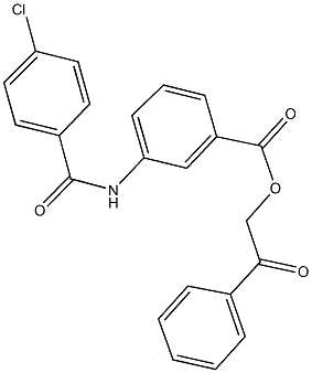 2-oxo-2-phenylethyl 3-[(4-chlorobenzoyl)amino]benzoate Struktur