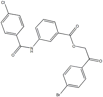 2-(4-bromophenyl)-2-oxoethyl 3-[(4-chlorobenzoyl)amino]benzoate Structure