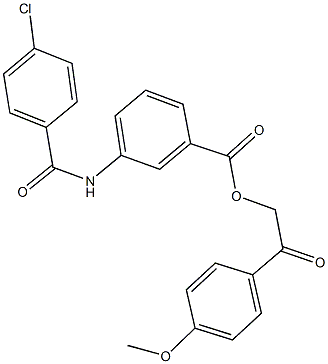 2-(4-methoxyphenyl)-2-oxoethyl 3-[(4-chlorobenzoyl)amino]benzoate Struktur