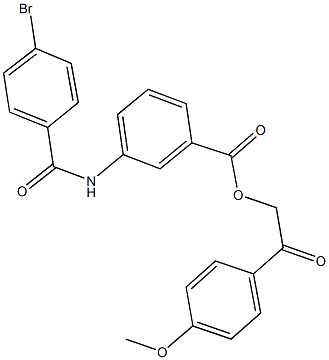 2-(4-methoxyphenyl)-2-oxoethyl 3-[(4-bromobenzoyl)amino]benzoate Struktur