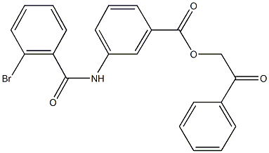 2-oxo-2-phenylethyl 3-[(2-bromobenzoyl)amino]benzoate 结构式