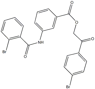 2-(4-bromophenyl)-2-oxoethyl 3-[(2-bromobenzoyl)amino]benzoate Structure