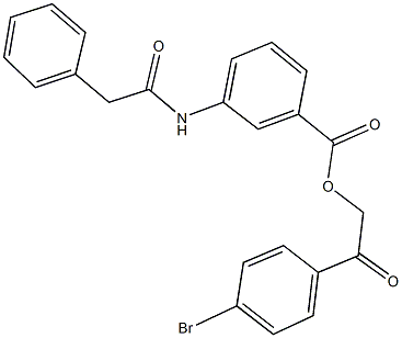 2-(4-bromophenyl)-2-oxoethyl 3-[(phenylacetyl)amino]benzoate Struktur
