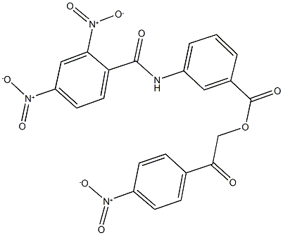 2-{4-nitrophenyl}-2-oxoethyl 3-({2,4-dinitrobenzoyl}amino)benzoate 化学構造式