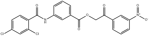 2-{3-nitrophenyl}-2-oxoethyl 3-[(2,4-dichlorobenzoyl)amino]benzoate Structure