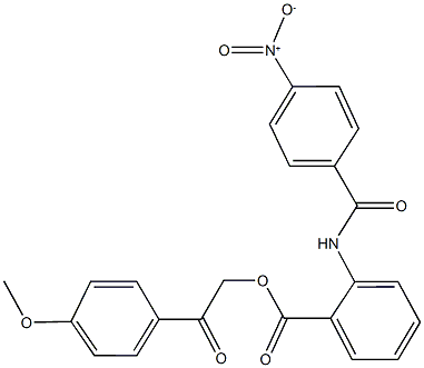 2-(4-methoxyphenyl)-2-oxoethyl 2-({4-nitrobenzoyl}amino)benzoate,332023-96-8,结构式